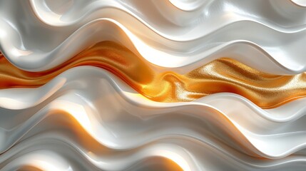 Wall Mural - Gold modern line background, luxury design texture. Elegant curve graphic flow. River, ocean dynamic banner.
