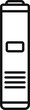 © anatolir - Simple line art battery icon illustration in black and white vector design, isolated and flat, representing charging, power source, and energy level for interface technology