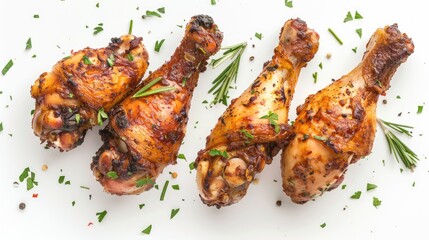 Poster - Chicken drumsticks in their natural state on a white background