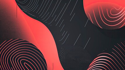 Wall Mural - A black and red abstract background with a red wave