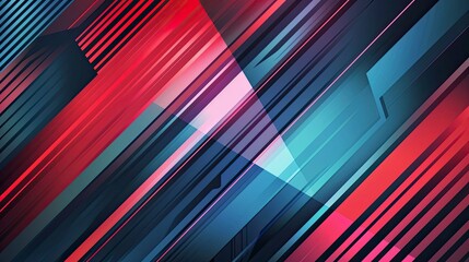 Wall Mural - A colorful abstract design with red, blue, and purple stripes