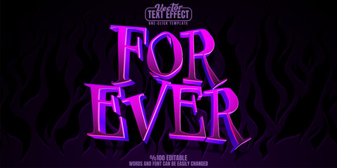 Wall Mural - forever dead editable text effect, customizable horror and love 3d font style