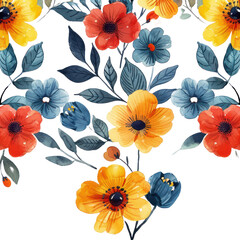 Wall Mural - Flowers isolated on transparent background