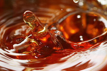 Canvas Print - Macro shot of tea drink ripples as background