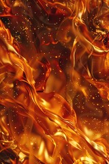 Wall Mural - Close up of a fire with lots of gold. Perfect for backgrounds or abstract designs