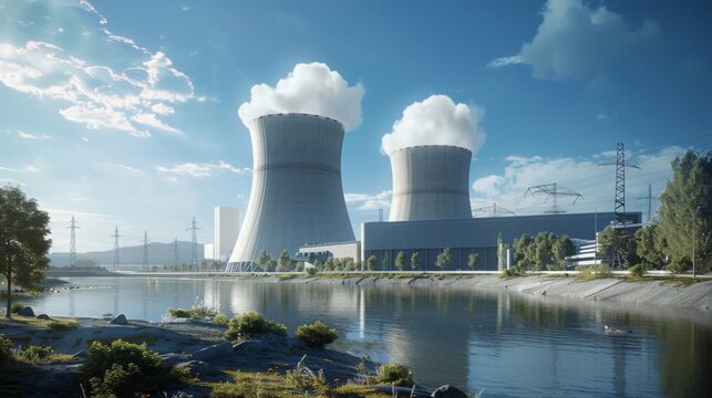The massive containment structure of a nuclear power plant, designed to prevent radiation release, in a realistic architectural rendering. --ar 16:9 --style raw 