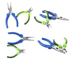 Wall Mural - Pliers isolated on white, set. Construction tool