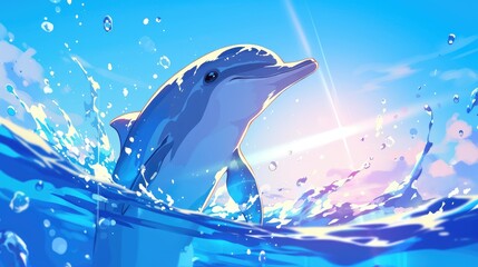 Wall Mural - The dolphin icon is truly captivating