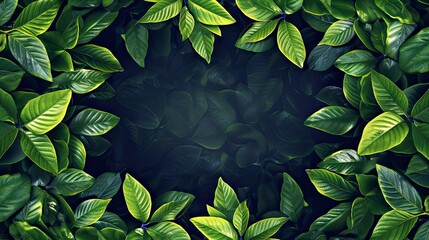 Wall Mural - A green leafy plant with a dark background