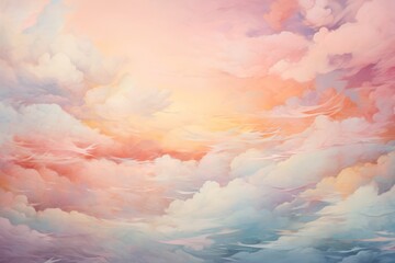 Wall Mural - Soft-Edged Horizons Light-Filled Pastel Collages

