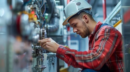 Wall Mural - Mechanics repairing malfunctioning equipment