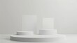 © Rantau - 3d minimalist clean and white beigie empty podium