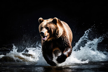 Wall Mural - Bear's attack, Realistic images of wild animal attacks