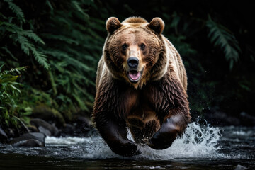 Wall Mural - bear's attack, realistic images of wild animal attacks