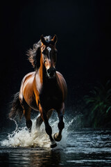 Wall Mural - running horse, realistic images of wild animal