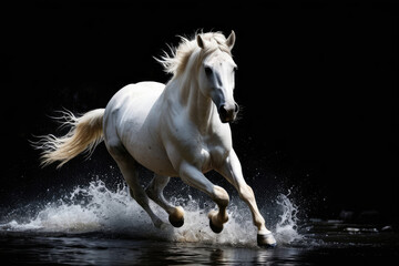 Wall Mural - Running horse, Realistic images of wild animal