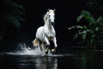 Wall Mural - running horse, realistic images of wild animal