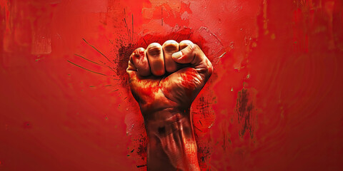 Resistance (Red): A raised fist, symbolizing resistance and defiance