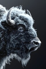 Poster - Intricate Geometric Wildlife Artwork - Sleek Polygonal Animal in Minimalist 3D Rendering with Details