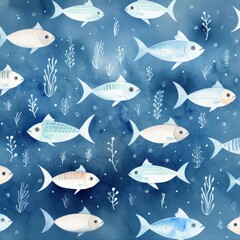 Wall Mural - Fish animal backgrounds pattern.