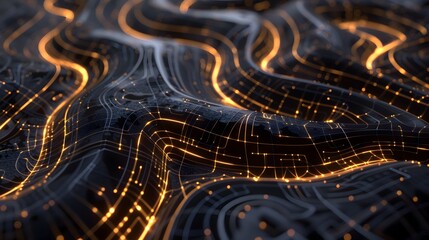 Wall Mural - Captivating Computational Landscape A Dreamlike Fusion of Nature and Technology