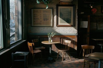 Canvas Print - Coffee shop architecture restaurant furniture.