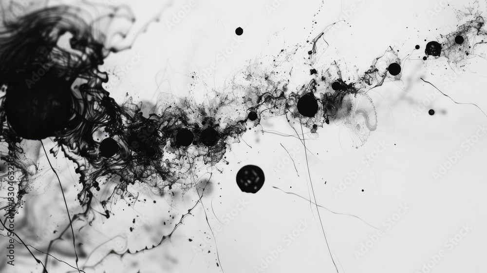 Constellations With Ink Series depicting life forms through a constellation of ink dots ...