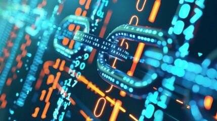 Wall Mural - abstract digital background with binary code and ai algorithms: visual representation of machine lea