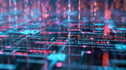 Wall Mural - abstract digital background with binary code and ai algorithms: visual representation of machine lea