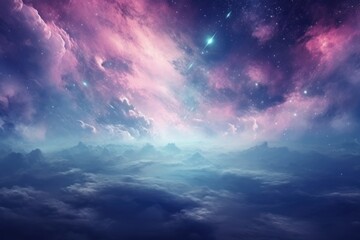 Wall Mural - Cloudy space sky landscape astronomy.