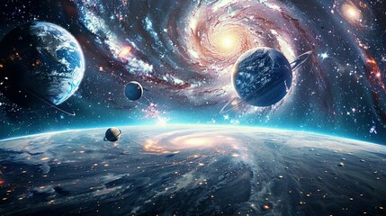 Abstract Cosmos: Nebulae and Galaxies in Space