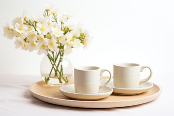 Wall Mural - Flower coffee cup saucer.