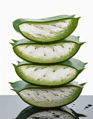 Wall Mural - Aloe Vera Extract: Sliced Plant PNG