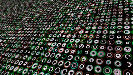 Wall Mural - glowing digital data circle lights blinking and spinning. animation. concept of ai technology.
