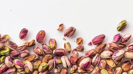 Sticker - Pistachios in shell roasted and salted set against a white backdrop