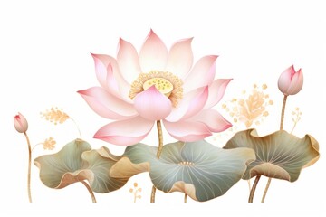 Wall Mural - Chinese lotus flower petal plant.