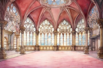 Wall Mural - Empty gothic ballroom architecture building spirituality.