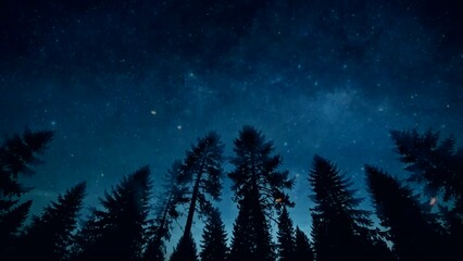 Starry sky landscape The moving milky way Beautiful view of bright stars