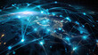 © 沈军 贡 - digital connection, global network, communication technology, digital earth, technology, black and blue