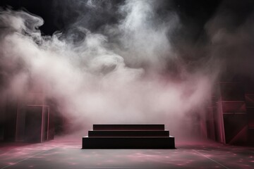 Wall Mural - Smoke background stage fog architecture.