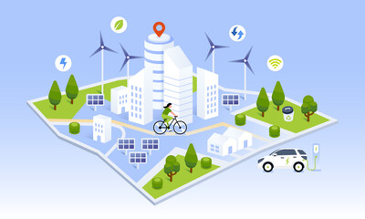 Future of Sustainable Smart City illustration