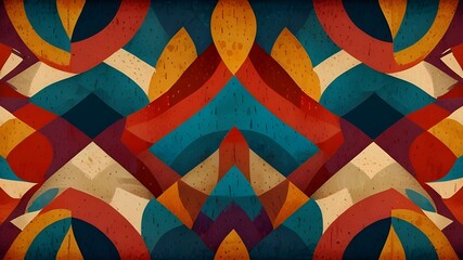Retro seamless pattern - colorful nostalgic background design Generative AI 