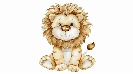 Wall Mural -  Lion on white background