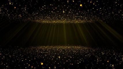 Wall Mural - golden particle backgrounds looped, Gold Particles
