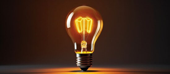 Poster - Stock photo image of a simple bulb lamp with copy space