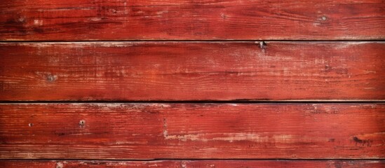 Wall Mural - A weathered red barnwood background showcasing knots and nail holes perfect as a copy space image