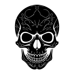 Wall Mural - skull vector design logo silhouette