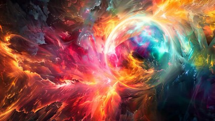 Wall Mural - Abstract colorful energy sphere