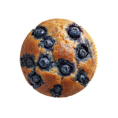 Wall Mural - blueberry muffin, top view isolated on transparent background