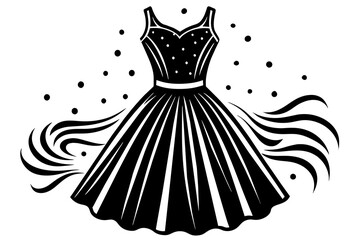 Wall Mural - party dress vector silhouette illustration